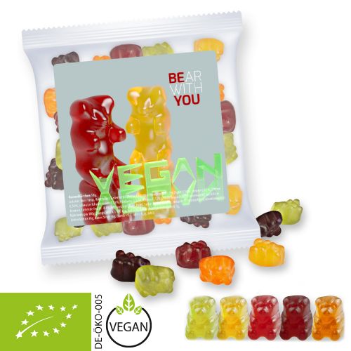 Organic gummy bears without gelatine, ca. 30g, express maxi bag with label