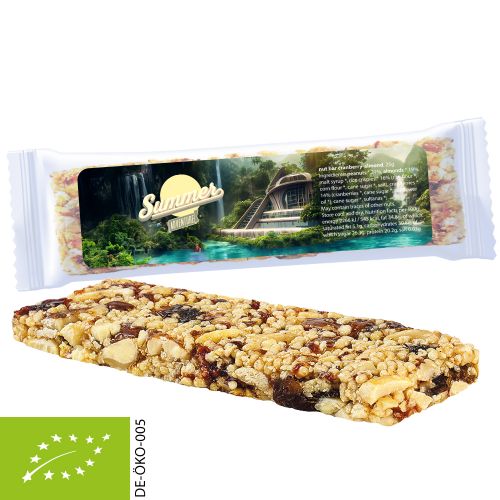 Organic crunchy bar cranberry almond, 25g, express flowpack with label