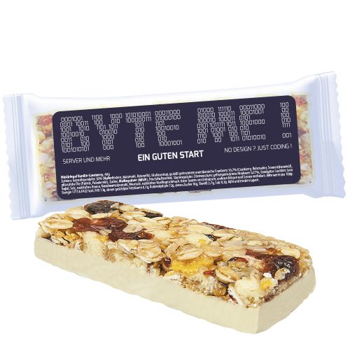 Cereal bar vanilla cranberry, 40g, express flowpack with label