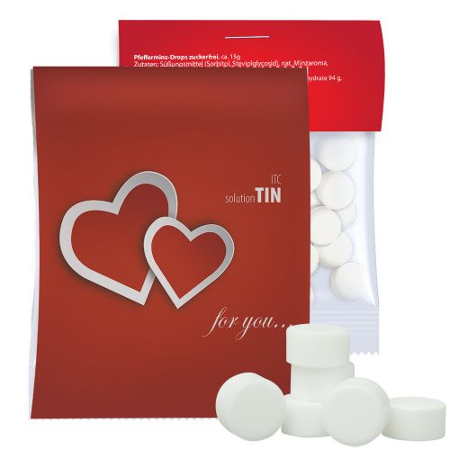 Peppermint drops sugar free, ca. 15g, express midi bag with promotional flyer