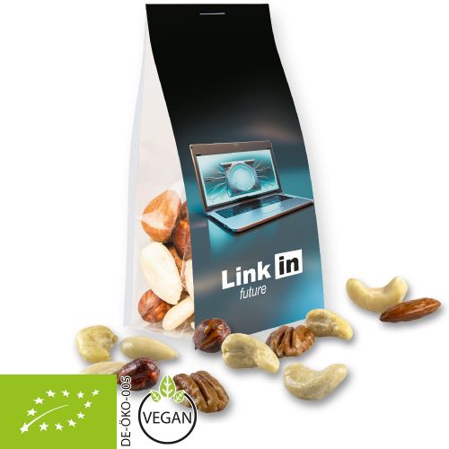 Organic nut mix , ca. 40g, express pouch with promotional flyer