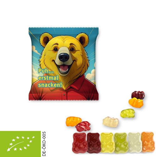 Organic gummy bears with gelatine, ca. 10g, mini bag