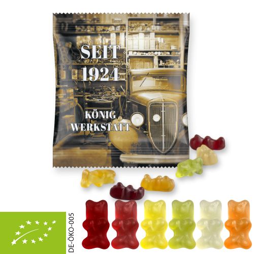 Organic gummy bears with gelatine, ca. 10g, mini bag