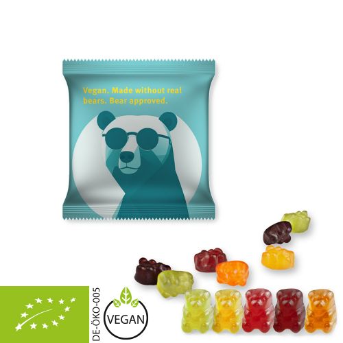 Organic gummy bears without gelatine, ca. 10g, mini bag