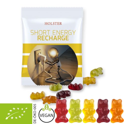 Organic gummy bears without gelatine, ca. 10g, mini bag