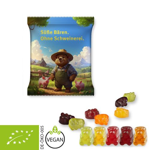 Organic gummy bears without gelatine, ca. 15g, midi bag