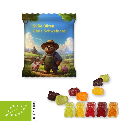 Organic gummy bears without gelatine (vegan), ca. 15g, midi bag
