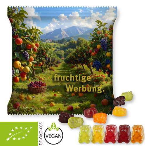 Organic gummy bears without gelatine, ca. 30g, maxi bag