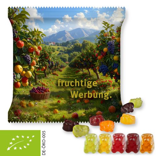 Organic gummy bears without gelatine (vegan), ca. 30g, maxi bag