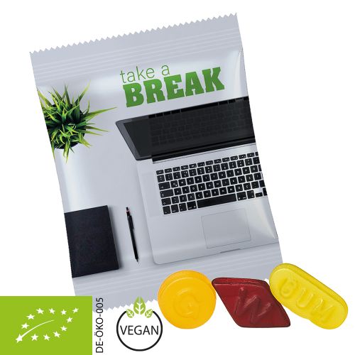 Organic wine gums without gelatine, ca. 20g, maxi bag