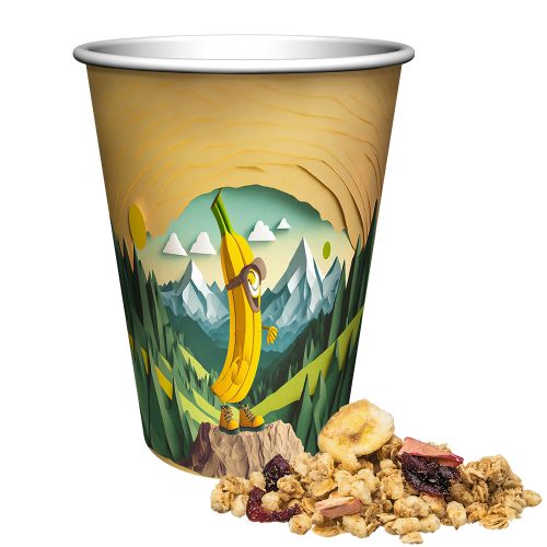 Muesli crunchy fruit, ca. 50g, maxi snack cup