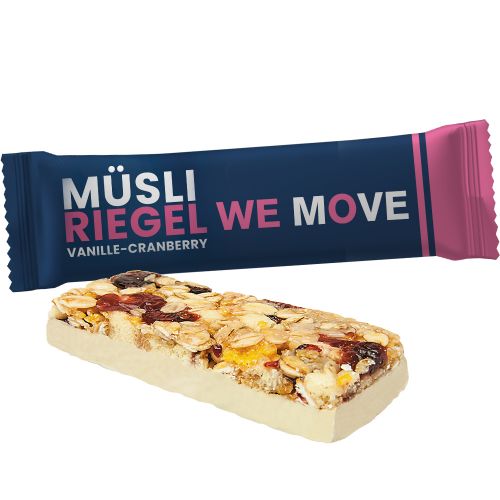 Cereal bar vanilla cranberry, ca. 40g, flowpack