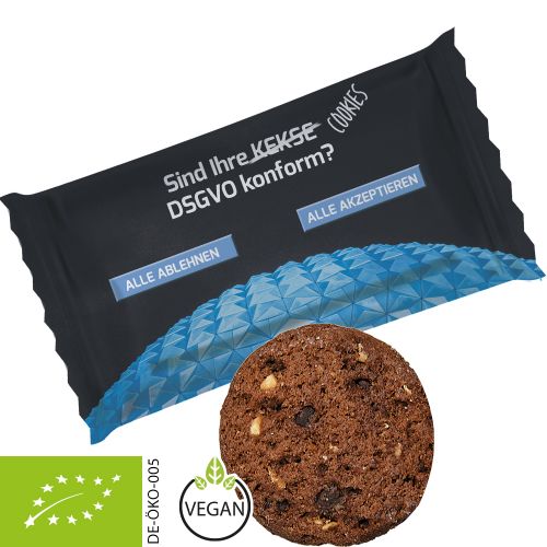 Organic cookie chocolate hazelnut, ca. 7g, flowpack