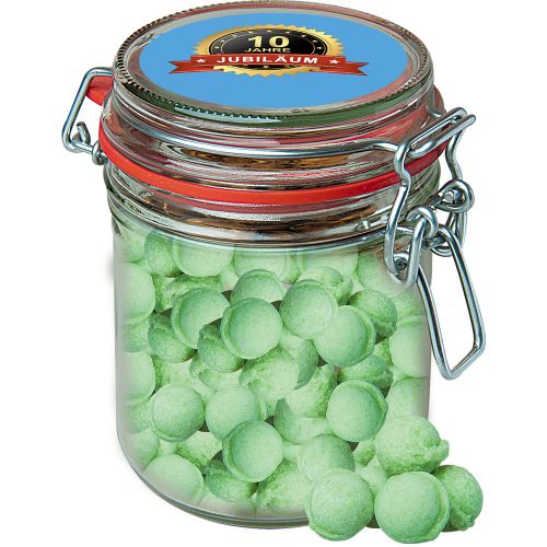 Fizzy waldmeister candy, ca. 200g, candy jar maxi with label