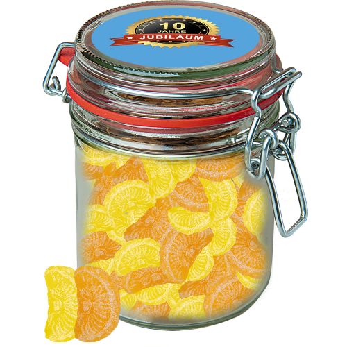 Lemon and orange candy, ca. 200g, candy jar maxi with label