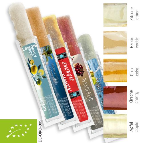 Organic ice popsicle mix, 30 ml, express transparent sleeve bag with label