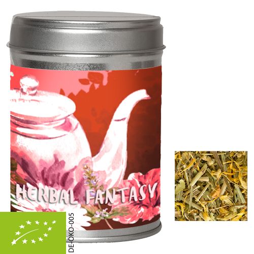 Organic herbal tea herbal fantasy, ca. 30g, dual tin with label