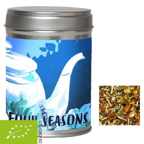 Organic herbal tea four seasons, ca. 30g, dual tin with label