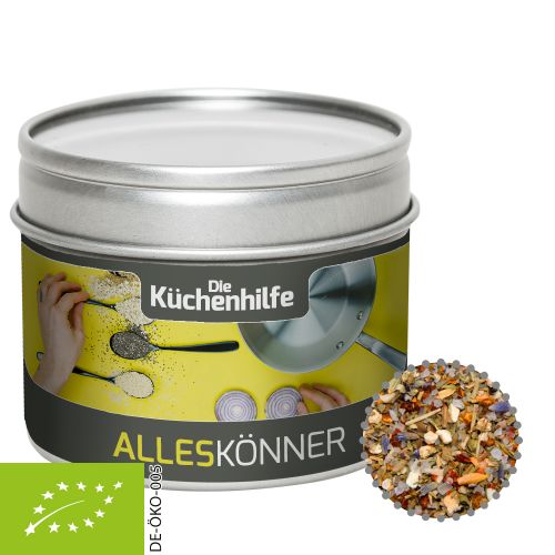 Organic all-rounder spice, ca. 60g, metal tin with window with label