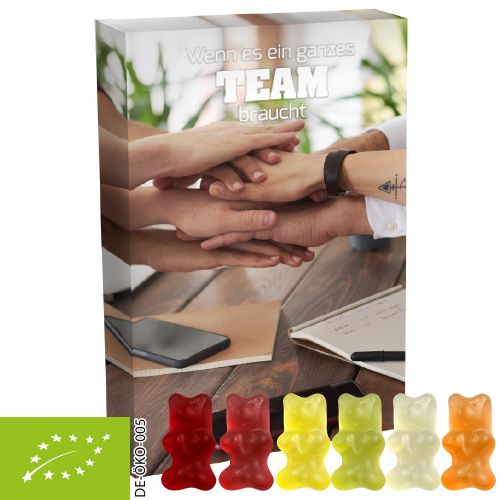 Organic gummy bears with gelatine, ca. 15g, folding box midi