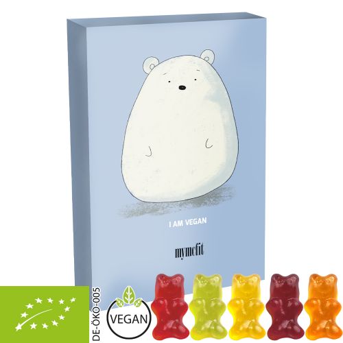 Organic gummy bears without gelatine, ca. 15g, folding box midi