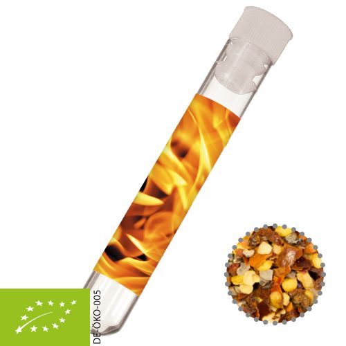 Organic fire and flame spice, ca. 5g, test tube with label