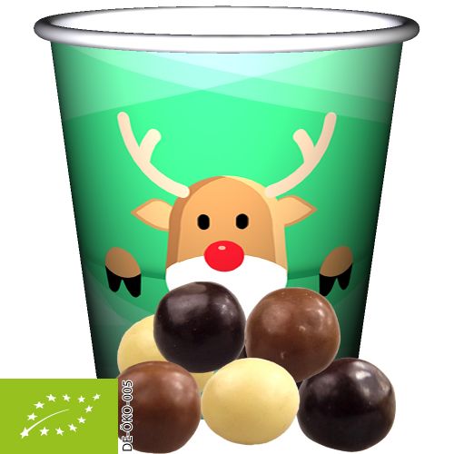 Organic choco crispy balls, ca. 30g, mini snack cup