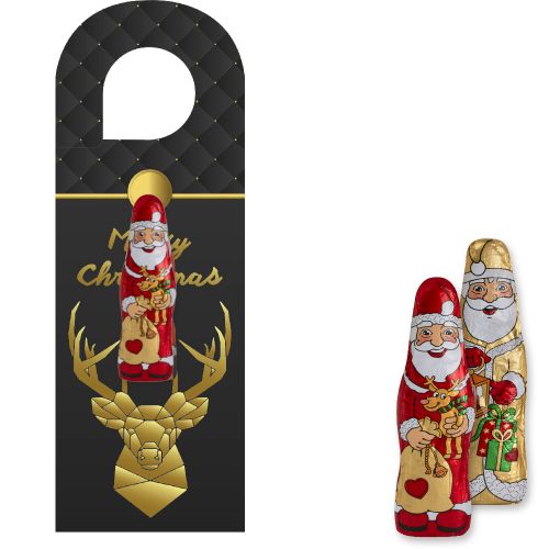 Chocolate midi Santa Claus, ca. 13g, express door hanger with print
