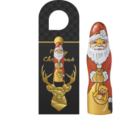 Chocolate midi Santa Claus, ca. 13g, express doorhaenger with print