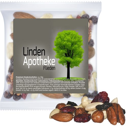 Premium trail mix, ca. 30g, express maxi bag with label