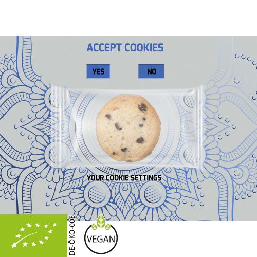 Organic cookie chocolate orange, ca. 7g, express promotional card with print