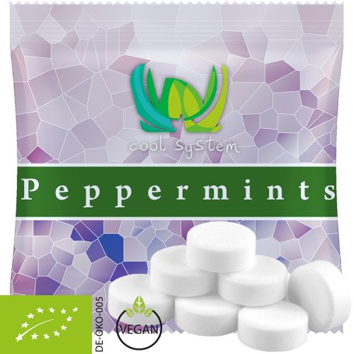 Organic peppermint drops, ca. 5g, mini bag