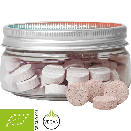 Organic acerola cherry drops, ca. 60g, mini sweet jar with label