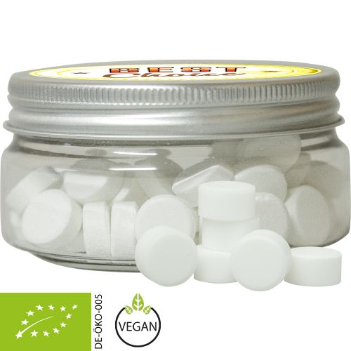 Organic peppermint drops, ca. 60g, mini sweet jar with label