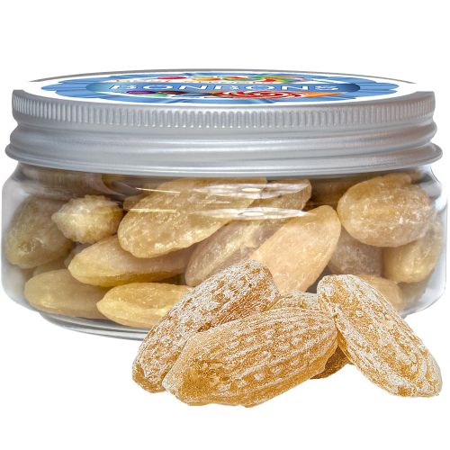 Ginger candy, ca. 70g, mini sweet jar with label