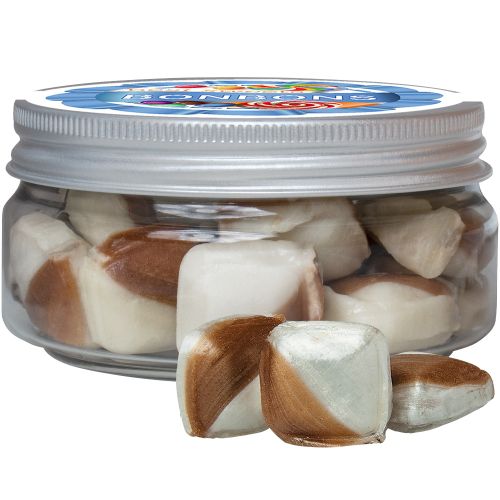 Mint edges candy, ca. 70g, mini sweet jar with label