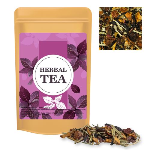 Herbal tea energy mix caffeine, ca. 12g, mini pouch with label