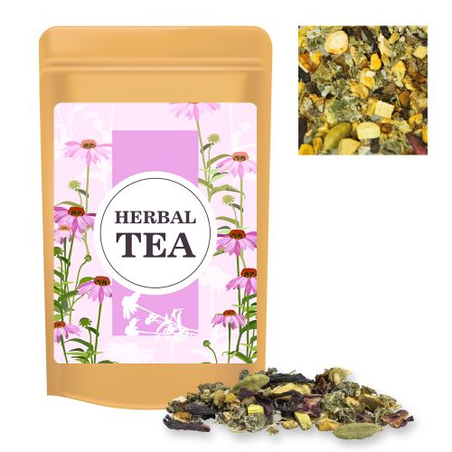 Ayurveda relax tea, ca. 20g, mini stand up pouch with label