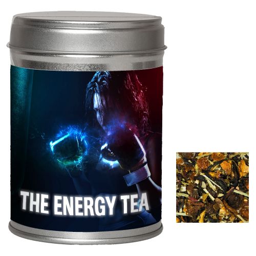 Herbal tea energy mix caffeine, ca. 55g, dual tin with label