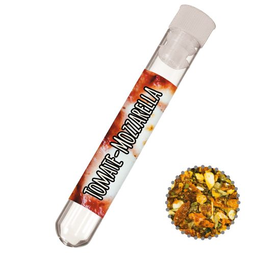 Tomato mozzarella spice, ca. 5g, test tube with label