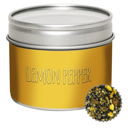 Lemon pepper, ca. 60g, metal tin with window with label
