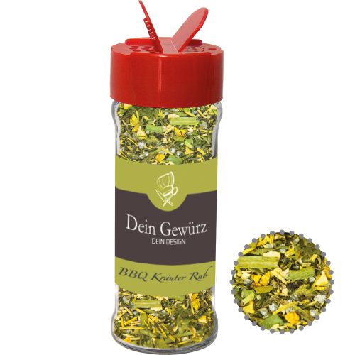 BBQ herbal rub, ca. 30g, spice shaker with label