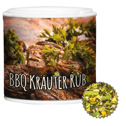 BBQ herbal rub, ca. 20g, cardboard spice shaker with label