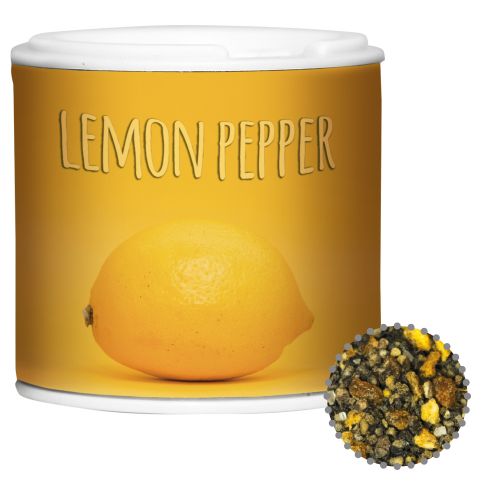 Lemon pepper, ca. 25g, cardboard spice shaker with label
