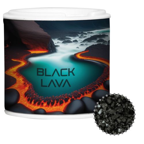 Black lava salt, ca. 50g, cardboard spice shaker with label