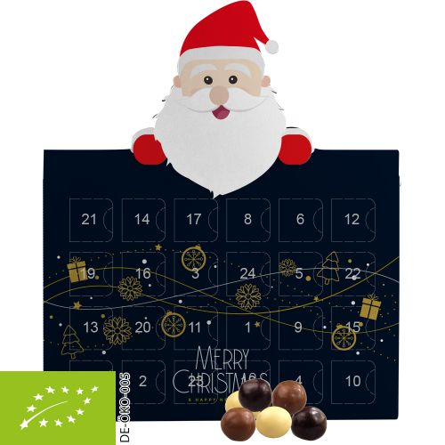 Organic choco crispy balls, ca. 50g, advent calendar mini santa clause