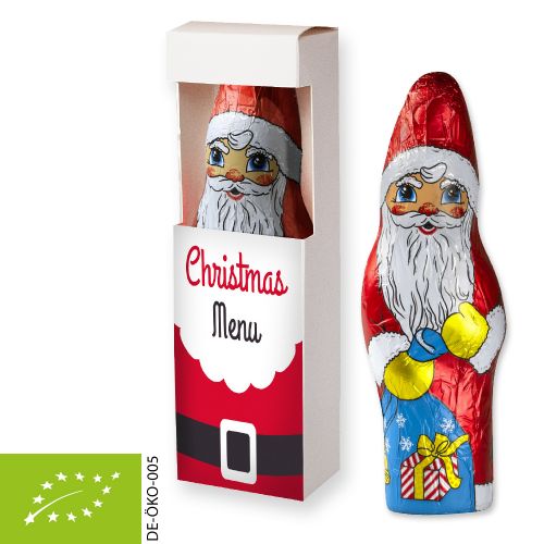 Organic chocolate Santa Claus, ca. 75g, folding box