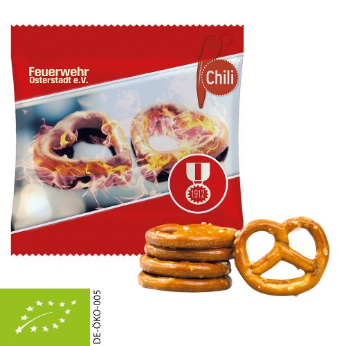 Organic mini pretzels chili, ca. 7g, maxi bag