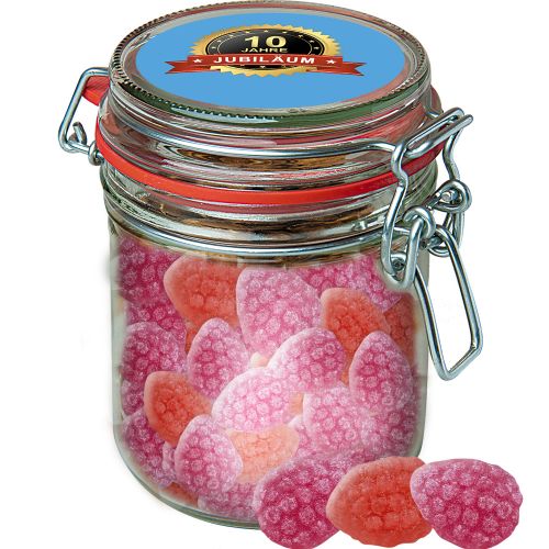 Strawberry chili candy, ca. 200g, candy jar maxi with label