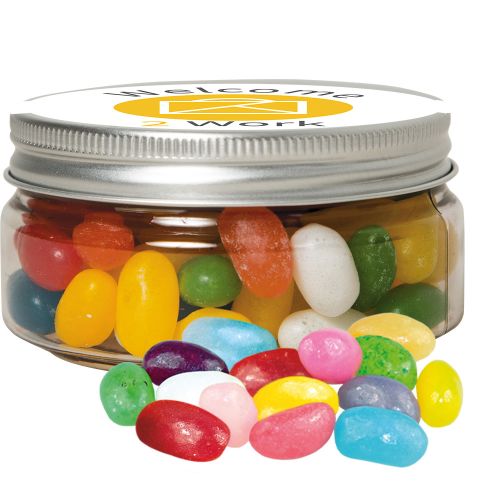Jelly Beans sour mix, ca. 80g, mini sweet jar with label
